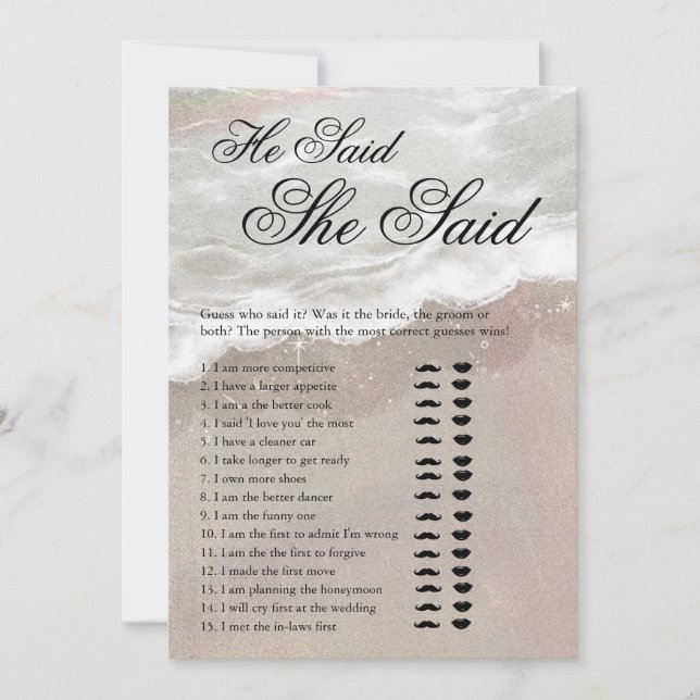 Starfish and Shells Tropical Beach Bridal Shower Invitation (Front)