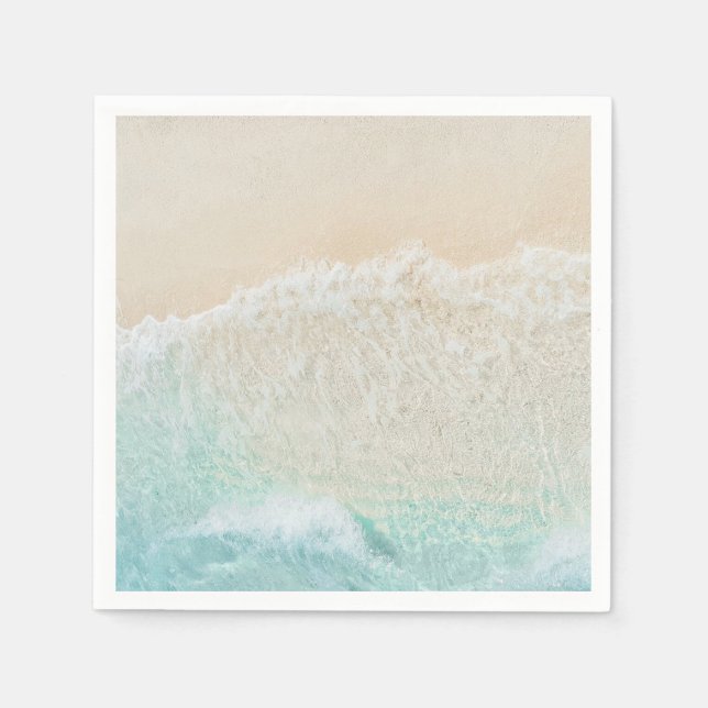 Starfish and Shells Tropical Beach Bridal Shower Napkin (Front)