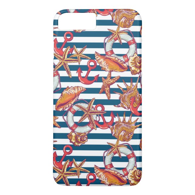 Starfish And Stripes Pattern Case-Mate iPhone Case (Back)