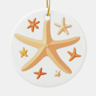 Starfish and the Small Ones Ceramic Tree Decoration