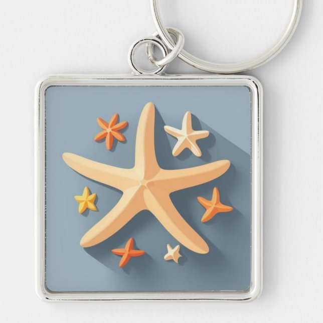 Starfish and the Small Ones Key Ring (Front)