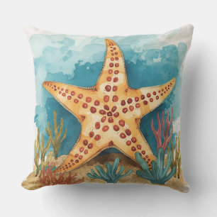 Starfish and Tropical Ocean Paradise Cushion
