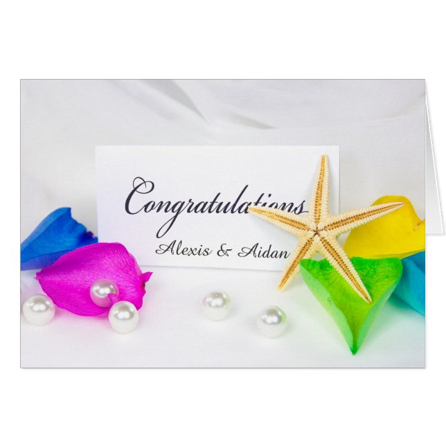 Starfish and Wedding Pearls With Rose Petals (Front Horizontal)