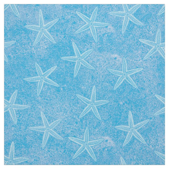 Starfish Aqua Blue Fabric (Swatch)