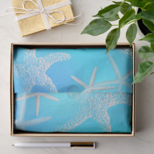 Starfish Aqua Blue Tissue Paper