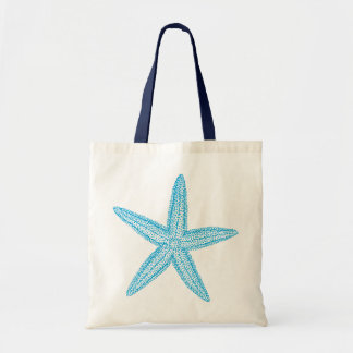 Starfish Aqua Blue Tote Bag