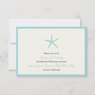 Starfish Aquamarine Wedding Reception Cards