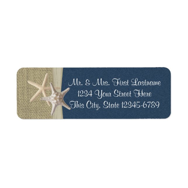 Starfish Beach and Burlap Navy (Front)