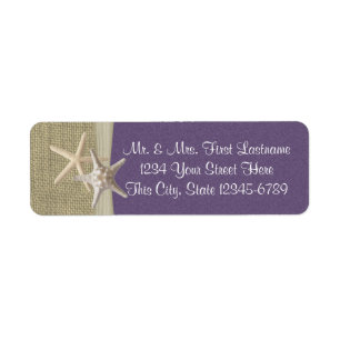 Starfish Beach and Burlap Purple