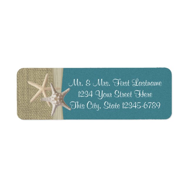 Starfish Beach and Burlap Teal (Front)