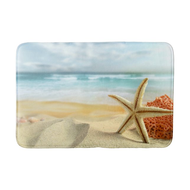 Starfish Beach Bath Room Rug Mat Home Decor (Front)