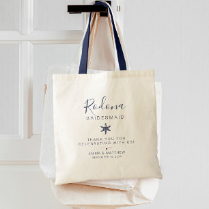 Starfish Beach Bridesmaid Wedding Tote Bag