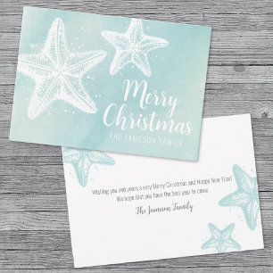 Starfish Beach Christmas Holiday Card