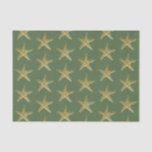 Starfish Beach Coast Christmas Seashell Gold Green Tissue Paper<br><div class="desc">Beachy Christmas Tissue Paper with a gold starfish on a festive green background. The tropical design is a unique way to celebrate a holiday on the coast. Other colours and matching accessories available in the Paper Grape Destinations Shop.</div>