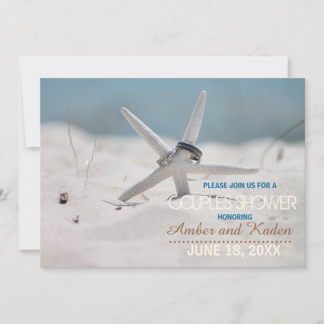 Starfish Beach Couples Shower Invitation (Front)