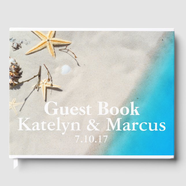 Starfish Beach Destination Wedding Guest Book (Front)