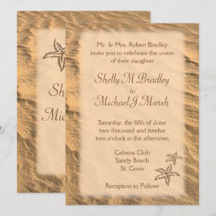 Starfish Beach Destination Wedding Invitation