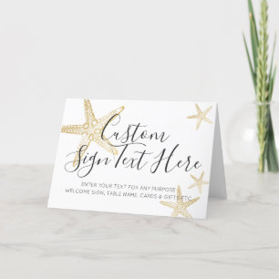 Starfish Beach Destination Wedding Sign Table Card