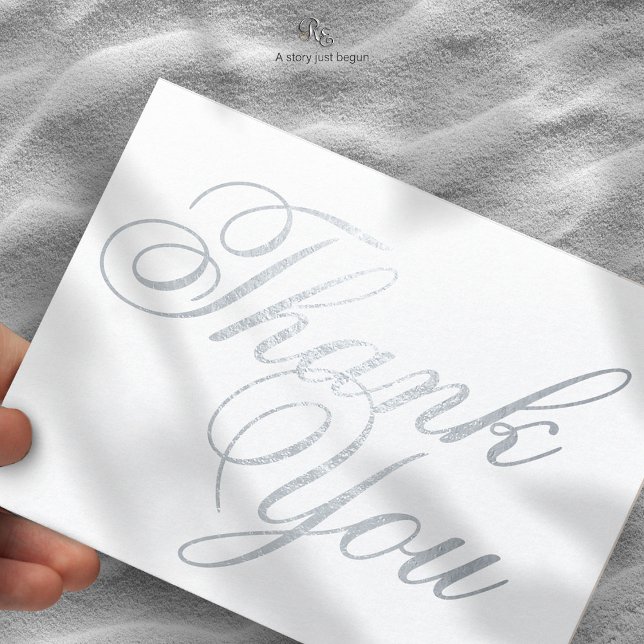 Starfish Beach Dream Foil Thank You Card (Starfish Beach Dream Foil Thank You Card with shimmering foil typography, close-up view.)