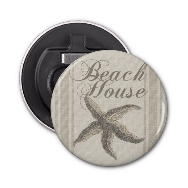 Starfish Beach House Seashore Coastal Bottle Opener (Front)