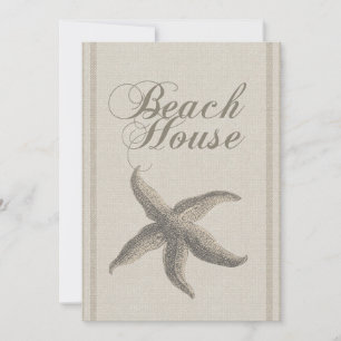 Starfish Beach House Seashore Coastal Invitation