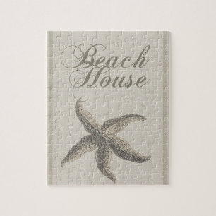 Starfish Beach House Seashore Coastal Jigsaw Puzzle
