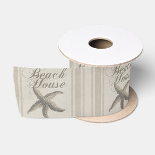 Starfish Beach House Seashore Coastal Satin Ribbon