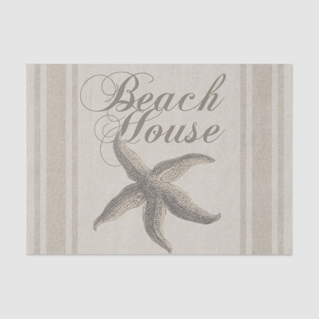 Starfish Beach House Seashore Coastal Tissue Paper (Front)