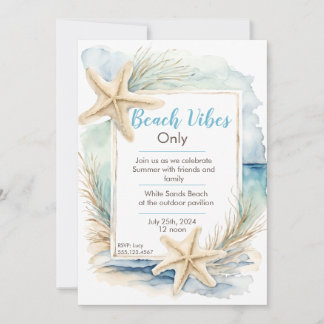 Starfish Beach Invitation Template