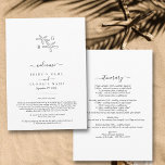 Starfish Beach Monogram Wedding Itinerary  Programme<br><div class="desc">A minimalist tropical starfish monogram wedding design. A simple design that uses a sketch of a starfish to create an elegant classic monogram. A charming black and white tropical beach design with classy script typography. An elegant coastal beach themed wedding itinerary program card design with modern elements. Matching wedding invitations...</div>