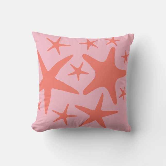 Starfish Beach Ocean Mermaid Throw Pillow (Front)