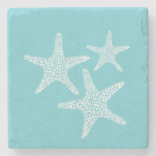 Starfish beach summer nautical design stone coaster