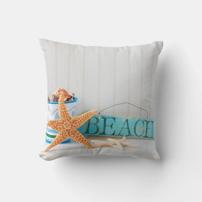 Starfish Beach Tropical Summer Cushion (Front)