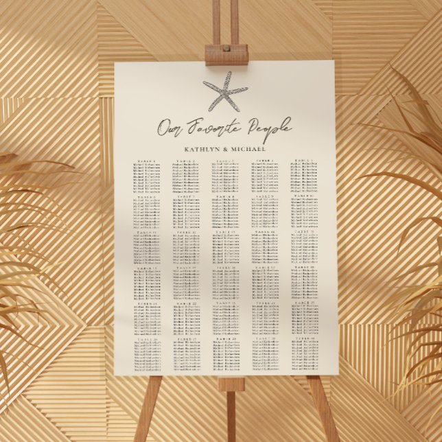 Starfish Beach Wedding 30 Table Seating Charts (Creator Uploaded)