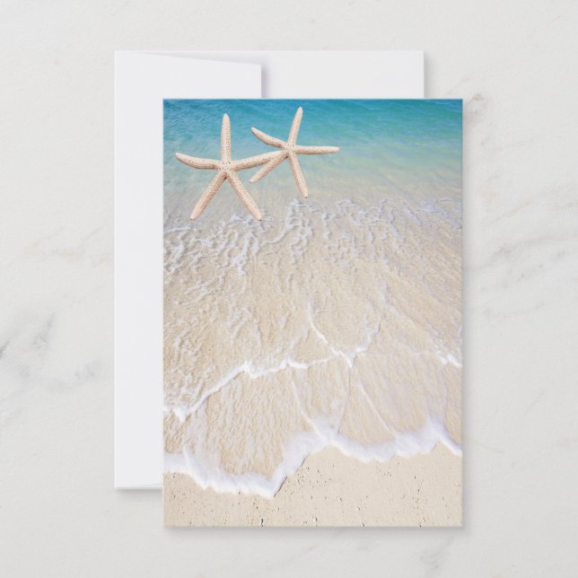 Starfish Beach Wedding Blank Card (Front)