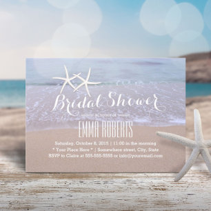 Starfish Beach Wedding Bridal Shower Invitation