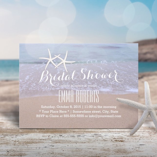 Starfish Beach Wedding Bridal Shower Invitation (Creator Uploaded)