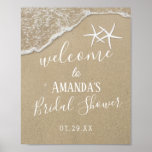 Starfish Beach Wedding Bridal Shower Welcome Poster<br><div class="desc">Starfish Beach Wedding Bridal Shower Welcome Sign</div>