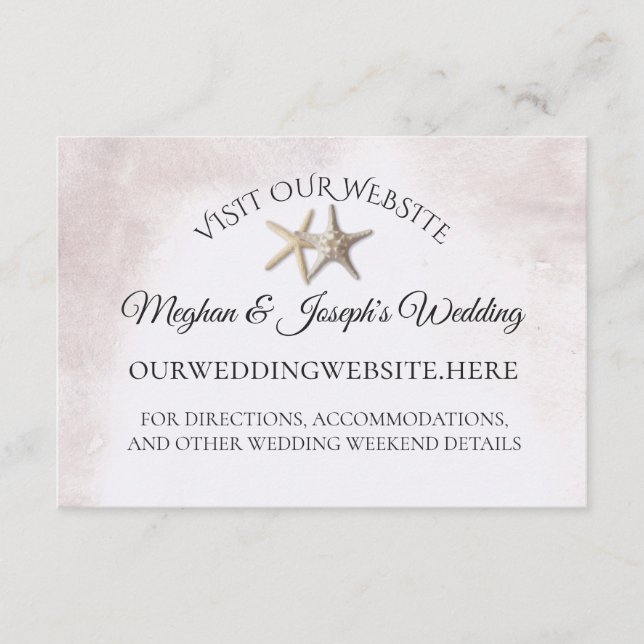 Starfish Beach Wedding Information Cards (Front)