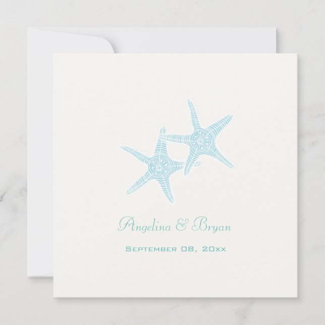 Starfish Beach Wedding Invitation (Front)