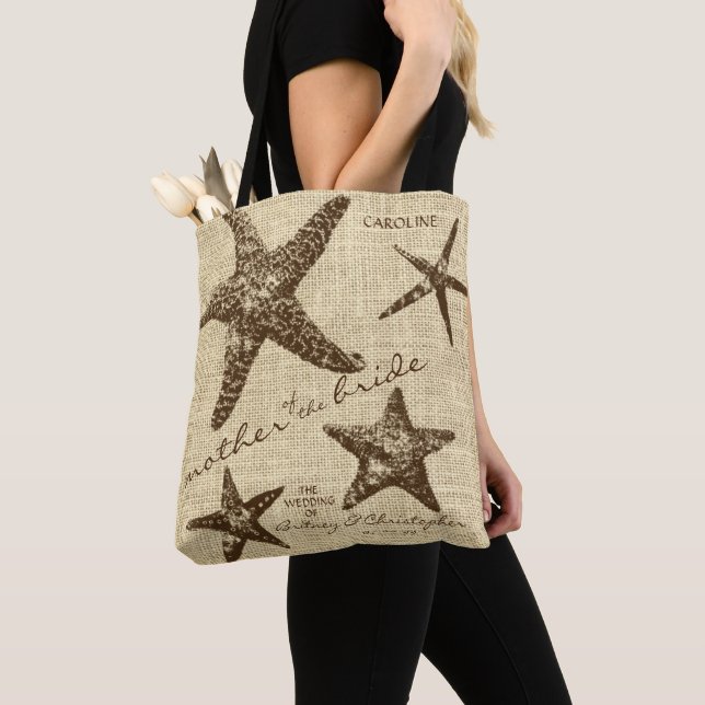 Starfish Beach Wedding Party (Mother of the Bride) Tote Bag (Close Up)