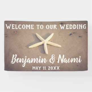 Starfish Beach Wedding Welcome Banner
