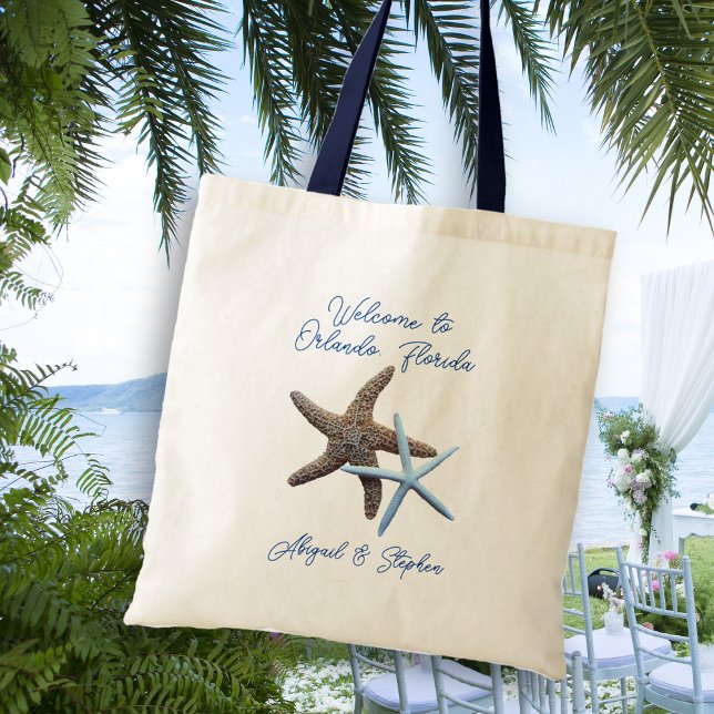 Starfish Beach Wedding Welcome Tote Bag (Creator Uploaded)