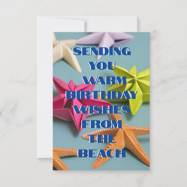 Starfish Birthday Wishes Postcard (Front)