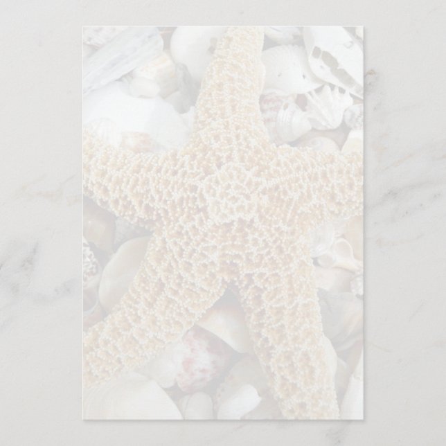 Starfish Blank Beach Wedding Fan Program Paper Programme (Front)