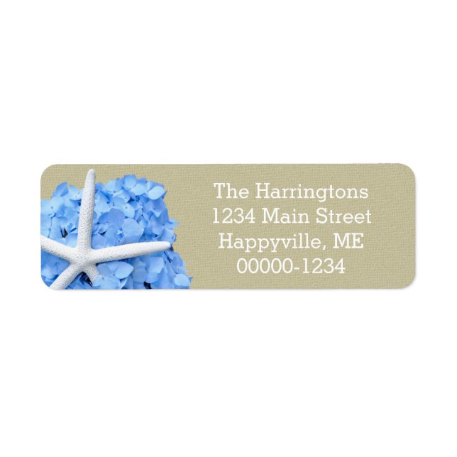 Starfish Blue Hydrangea Return Address (Front)