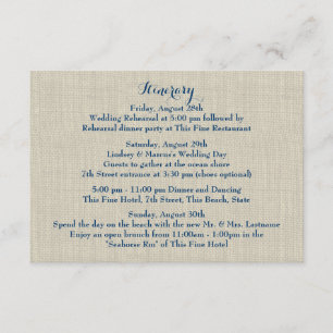 Starfish Blue Hydrangea Wedding Intinerary Enclosure Card