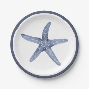 Starfish Blue Nautical Party Plates