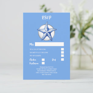 Starfish blue white silver wedding response