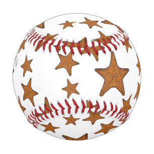 Starfish cartoon illustration baseball
